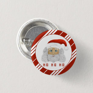 Badge Rond 2,50 Cm Festif Père Noël HO HO
