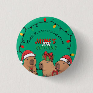 Badge Rond 2,50 Cm Fête d'anniversaire aux lumières de Noël de capyba