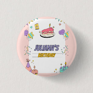 Badge Rond 2,50 Cm Fête d'anniversaire colorée
