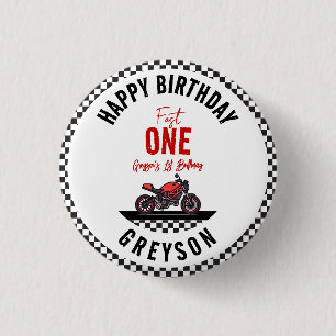 Badge Rond 2,50 Cm Fête d'anniversaire de 1 an pour garçon moto de co