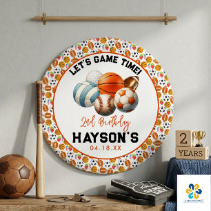 Badge Rond 2,50 Cm Fête d'anniversaire de 2 ans pour enfants de sport