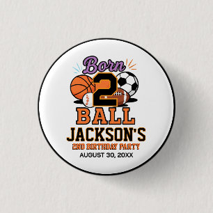Badge Rond 2,50 Cm Fête d'anniversaire de 2 ans pour garçon sur le th
