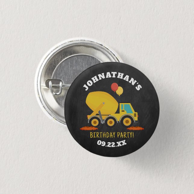 Badge Rond 2,50 Cm Fête d'anniversaire de la construction (Devant & derrière)