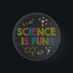 Badge Rond 2,50 Cm Fête d'anniversaire de la science | La science est<br><div class="desc">Fête d'anniversaire de la science | Science is Fun Button - Mettez votre manteau de laboratoire et préparez-vous pour un plaisir explosif! C'est la touche décorative parfaite pour votre soirée scientifique. Pas besoin de tests ou d'expériences, ce bouton les passe tous avec des couleurs volantes. Ce bouton funky fait partie...</div>