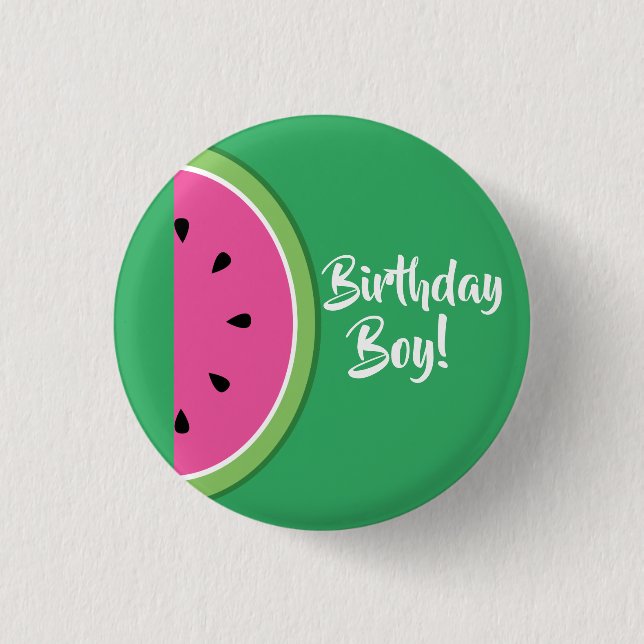 Badge Rond 2,50 Cm Fête d'anniversaire de Watermelon Kid (Devant)