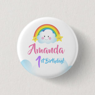 Badge Rond 2,50 Cm Fête d'anniversaire d'enfants de nuage et