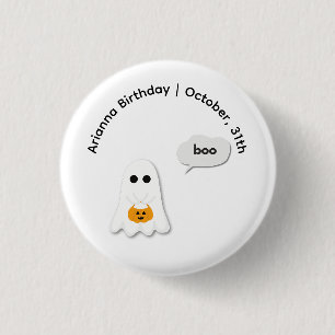 Badge Rond 2,50 Cm Fête d'anniversaire Halloween Design de fantôme