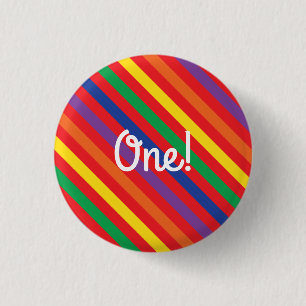 Badge Rond 2,50 Cm Fête d'anniversaire mignonne d'arc-en-ciel d'ours