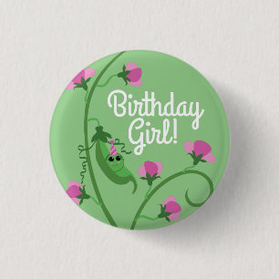 Badge Rond 2,50 Cm Fête d'anniversaire mignonne de pois doux ?ère