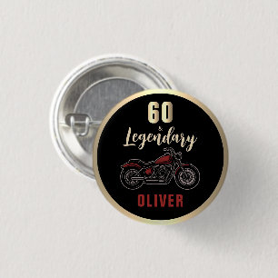 Badge Rond 2,50 Cm Fête d'anniversaire moto vintage 60 ans