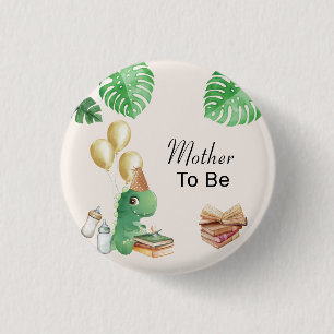 Badge Rond 2,50 Cm Fête de Bébé Dinosaure Livre de Contes Ballon Mama