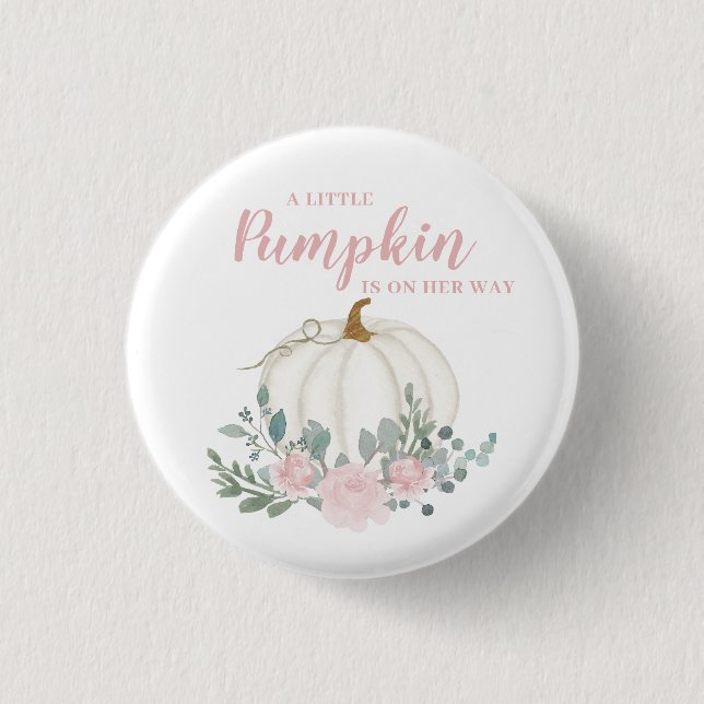 Badge Rond 2,50 Cm Fête de bébé Petite Fille Citrouille  (Devant)