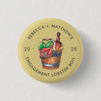 Badge Rond 2,50 Cm Fête de fiançailles Lobster Boil Cadeaux personnal