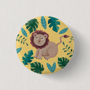 Badge Rond 2,50 Cm Fête de la jungle, bouton Favoriser