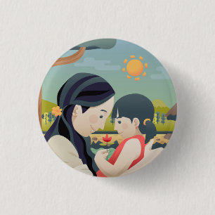 Badge Rond 2,50 Cm Fête de la mère et de l'enfant   Bouton d'épingle