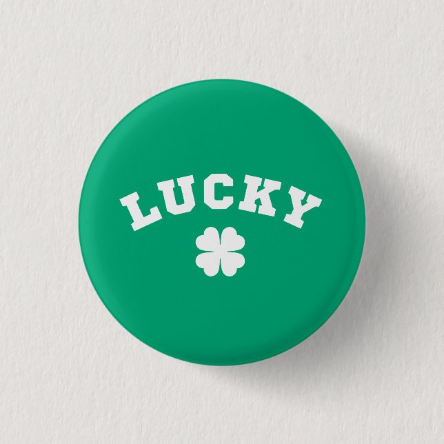 Badge Rond 2,50 Cm Fête de la Saint-Patrick Lucky Clover (Devant)