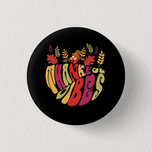 Badge Rond 2,50 Cm fête de l'action de grâce (Devant)