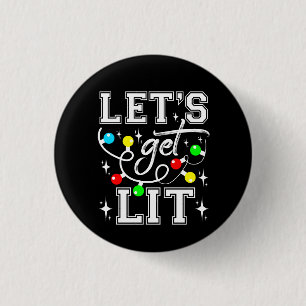 Badge Rond 2,50 Cm Fête de Noël amusante - Lumière de Noël