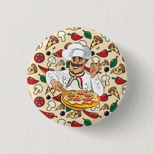 Badge Rond 2,50 Cm Fête de Pizza  