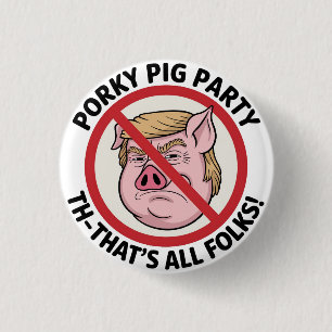 Badge Rond 2,50 Cm Fête de Porky Pig : Game Over pour la règle d'un s