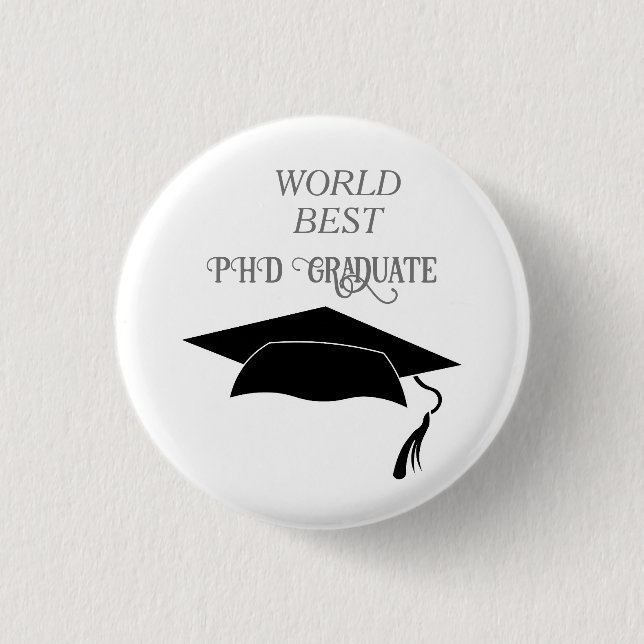 Badge Rond 2,50 Cm fête de remise de diplôme de doctorat PhD universi (Devant)