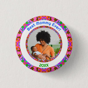 Badge Rond 2,50 Cm Fête des mères roses Meilleure maman Maman Jamais 