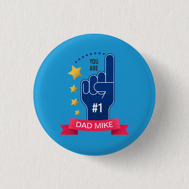 Badge Rond 2,50 Cm Fête des pères personnalisée des noms personnalisé (Devant)