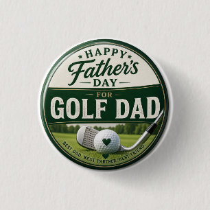 Badge Rond 2,50 Cm Fête des Pères pour papa golfeur 