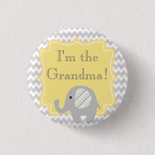 Badge Rond 2,50 Cm Fête du Baby shower personnalisé Je suis le Bouton (Devant)