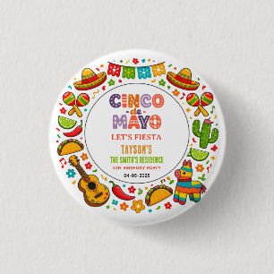 Badge Rond 2,50 Cm Fête du Cinco de Mayo – Célébration de fête coloré