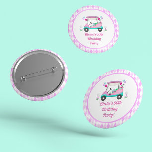 Badge Rond 2,50 Cm Fête élégante de golf pour femmes Cart Anniversair