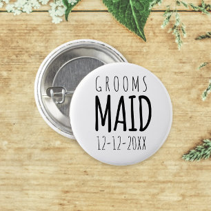 Badge Rond 2,50 Cm Fête nuptiale moderne Groomsmaid Mariage Faveur