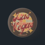 Badge Rond 2,50 Cm Fête rétro vintage à Las Vegas Nevada<br><div class="desc">Conception rétro vintage de Las Vegas Nevada avec un ballon de disco dans des tons brun clair, rose et bleu clair. Ce beau bouton est un cadeau parfait, un souvenir ou un accessoire de mode pour les résidents de la ville de Las Vegas, les visiteurs, les touristes ou les fans....</div>