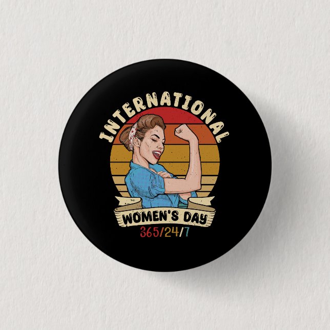 Badge Rond 2,50 Cm Fêter la Journée internationale des femmes 8 mars (Devant)