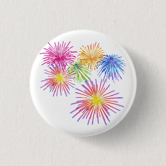 Badge Rond 2,50 Cm Feu d'artifice Fête de la Grande Partie Rackers (Devant)
