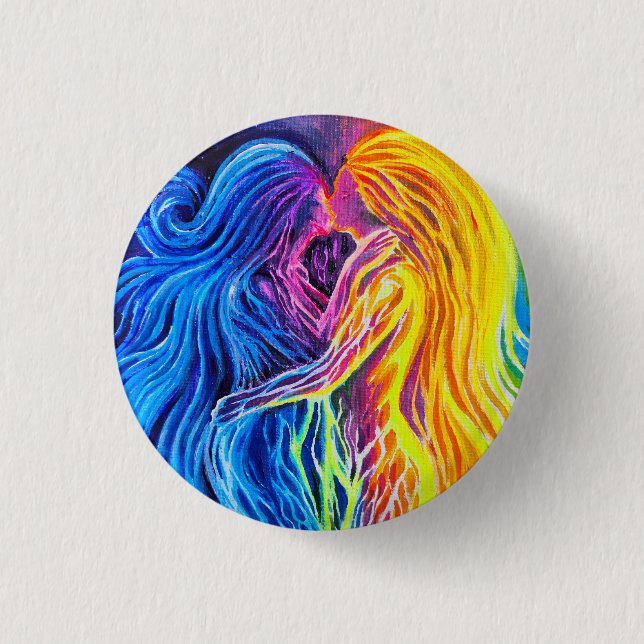 Badge Rond 2,50 Cm Feu et eau (Devant)