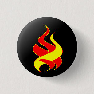 Badge Rond 2,50 Cm feu et flamme