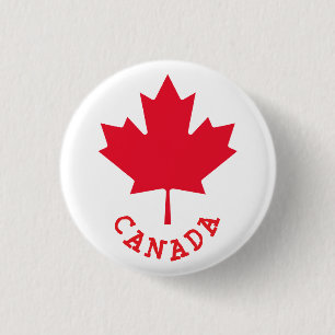 Badge Rond 2,50 Cm Feuille d'érable canadienne