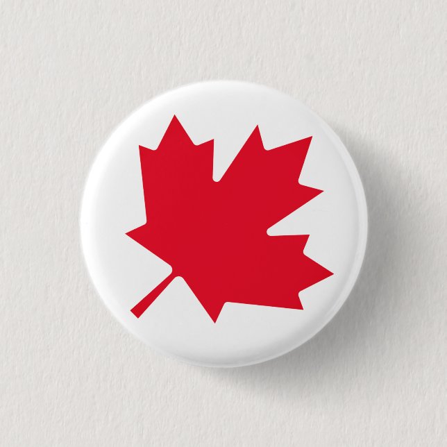 Badge Rond 2,50 Cm Feuille d'érable canadienne (Devant)