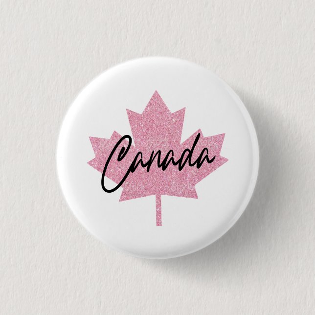 Badge Rond 2,50 Cm Feuille d'érable du Canada     (Devant)