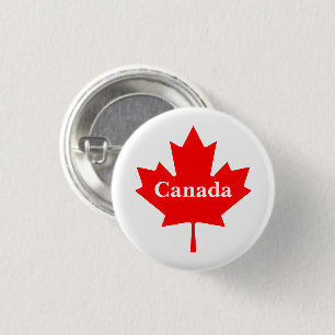 Badge Rond 2,50 Cm Feuille d'érable rouge du Canada avec texte person