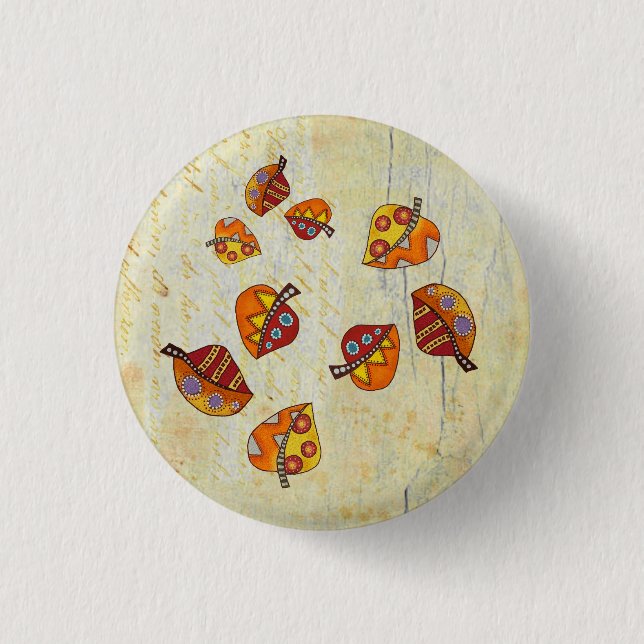 Badge Rond 2,50 Cm feuilles d'automne (Devant)