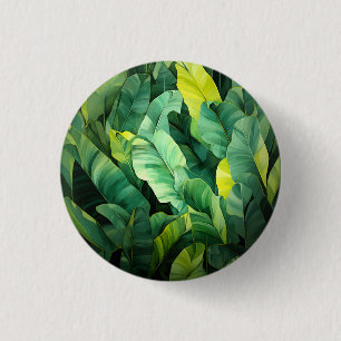 Badge Rond 2,50 Cm Feuilles tropicales, botanique abstraite, jungle,