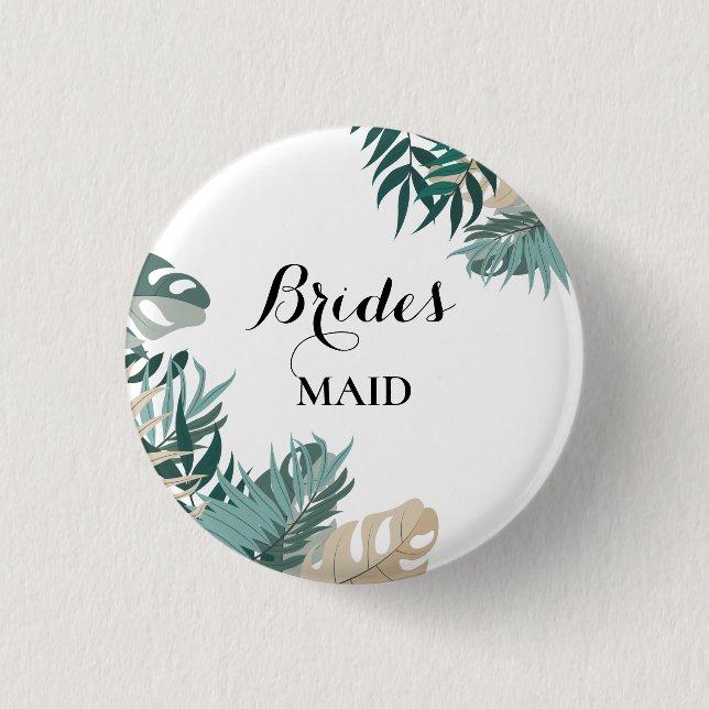 Badge Rond 2,50 Cm Feuilles tropicaux (Devant)