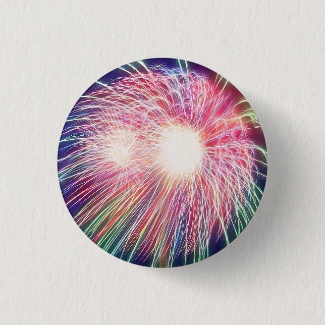 Badge Rond 2,50 Cm Feux d'artifice fractal (Devant)