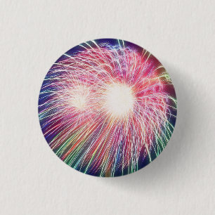 Badge Rond 2,50 Cm Feux d'artifice fractal