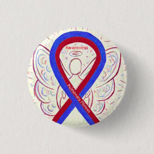 Badge Rond 2,50 Cm Fibrose pulmonaire Sensibilisation Ruban Angel Pin
