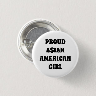 Badge Rond 2,50 Cm Fier Asiatique Américaine Fille blanche noire typo