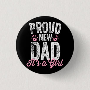Badge Rond 2,50 Cm Fier Nouveau Père C'est une fille Cadeaux Père à ê