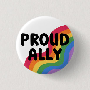 Badge Rond 2,50 Cm Fière Ally Rainbow Pride Mois